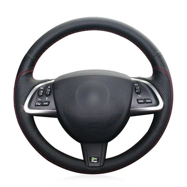 

for jaguar xf s xf sportbrake car steering wheel cover black leather red stitch