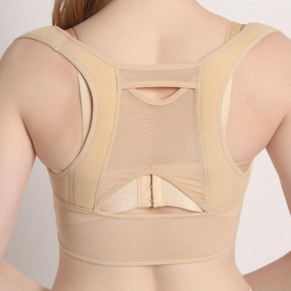 

new breathable women back posture correction corset orthopedic upper back shoulder spine posture corrector lumbar support, Black;blue