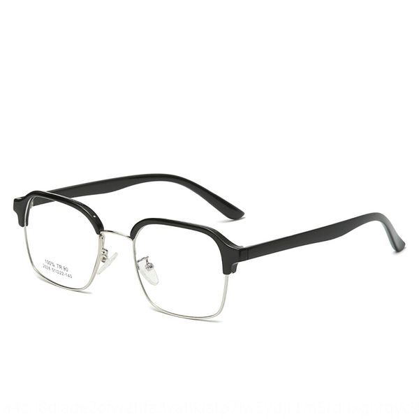 

rixph new tr90 men's and women's universal optical frame myopia anti-blue light anti-radiation new face tr90 mirror ultra light pl, Silver