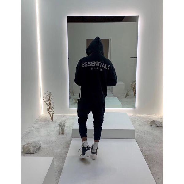 

designer hoodie reflective letter embroidered fleece hoodie sweater sleeve pullover sweatshirt sweater street men's women's hoodie, Black