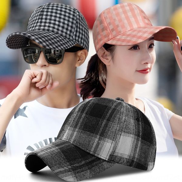 

hat men's summer korean plaid striped sunscreen baseball baseball cap sunscreen hat women's outdoor breathable couple cap, Blue;gray