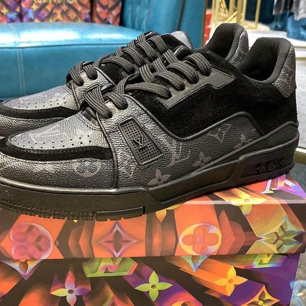 

060 the high-quality men's casual sports shoes and outdoor casual shoes of the new brand designer, the original box size is 38-45, Black