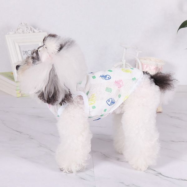 

dog apparel pet spring summer printed vest for cats and dogs, small dogs cotton sleeveless shirt
