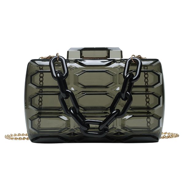 

transparent & black acrylic box women party clutch bag totes purses and handbags female crossbody chain bag shoulder pouch