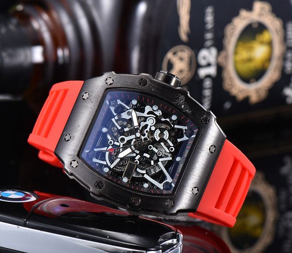 

fashion men designer watch stainless steel quartz movement watches rubber strap male sport wristwatches quality clock gift montre, Slivery;brown