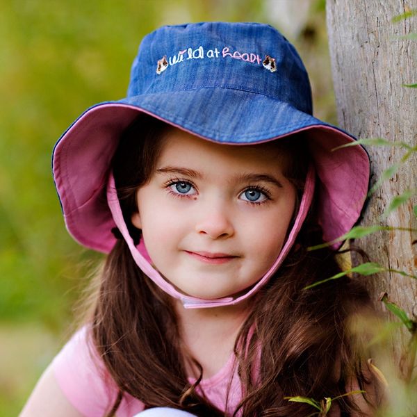 

flapjackkids sun double-sided fisherman hat sun protection uv protection fisherman hat upf50, Blue;gray