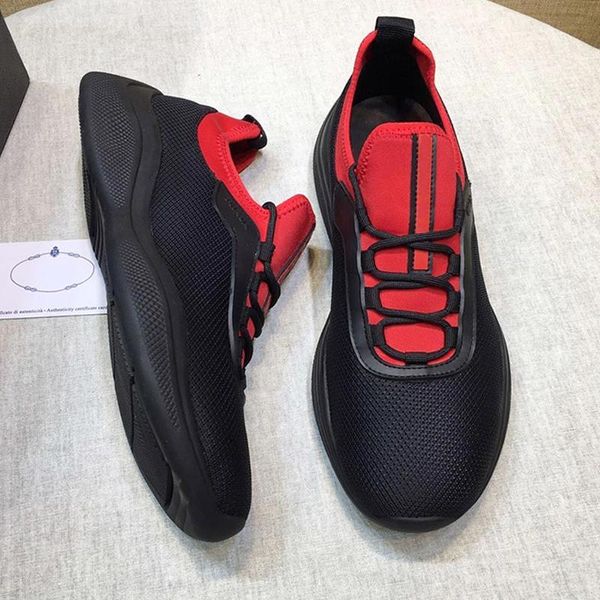 

mesh and neoprene sneakers men 's shoes herren sportschuhe autumn winter comfortable footwears low lace -up sports me, Black