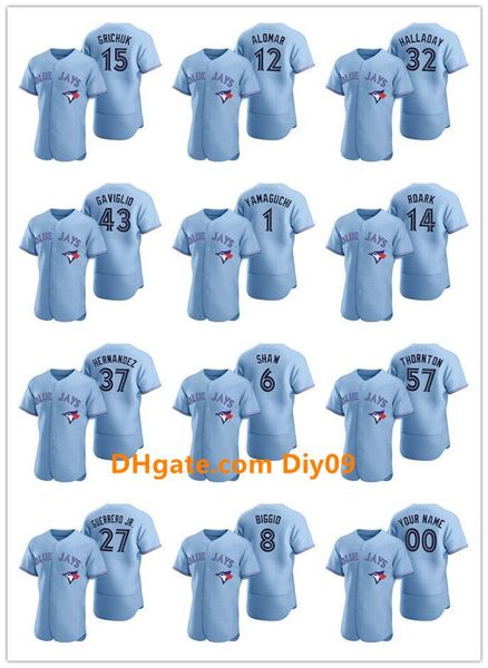 

toronto blue jays men women youth vladimir guerrero jr. joe carter authentic alternate baseball jersey, Black