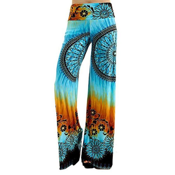 

yoga outfits women's high waist fitness leggings pants daily casual loose print stretchy wide leg palazzo lounge long, White;red