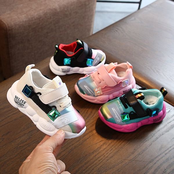 

cg2s1 children's 2019 autumn new boys' soft bottom breathable mesh sports sports mesh sneakers children's and girls' cas, Black