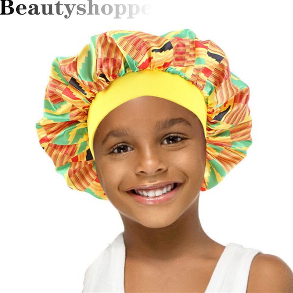 

new extra large sleep cap kids adjustable african print ankara satin bonnet sleep cap turban hat night beanie chemo, Red