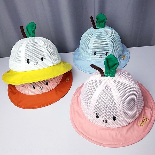 

children's fisherman sunscreen sunscreen sun cute super cute all-net baby fisherman hat girls sun hat fashion, Yellow