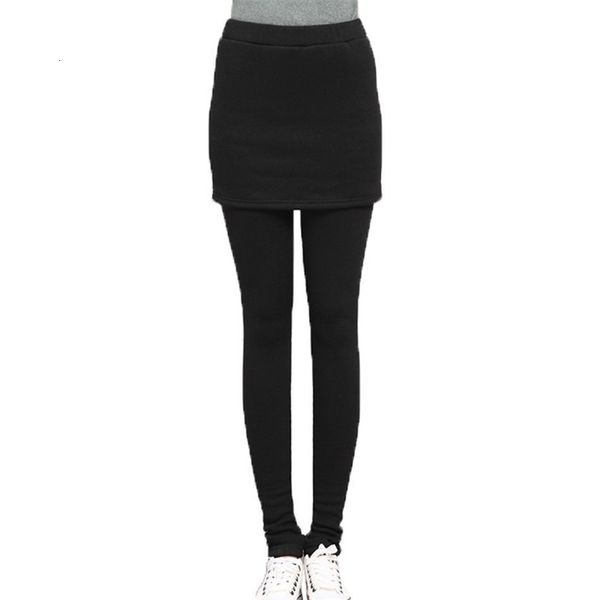 

autumn winter skirt leggings bohemian cotton pleated stretch pants, Black