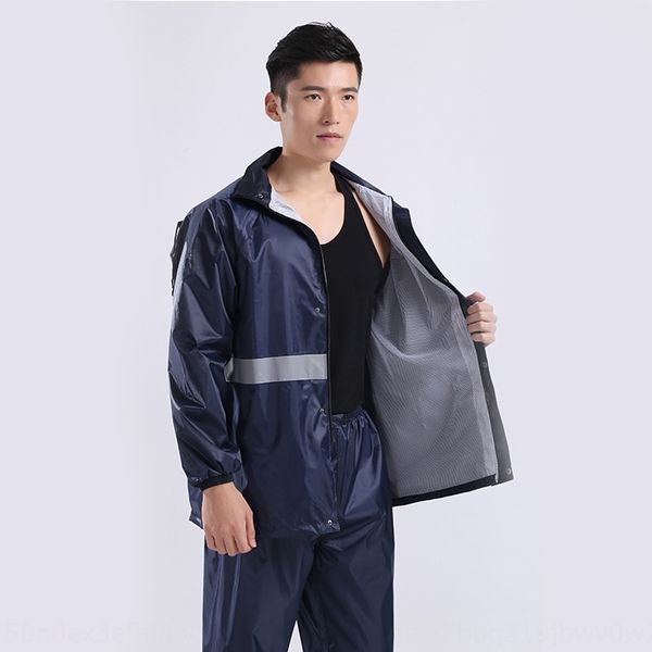 

48wj5 reflective la rain pants fluorescent reflecti and rain pants split suit outdoor riding fluorescent reflective raincoat lab, Black
