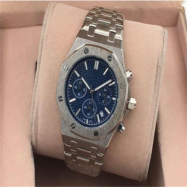 

womens mens luxe famous wristwatches stainless steel quartz movement 3 small dial fashion watches men sports casual watch 07, Slivery;brown