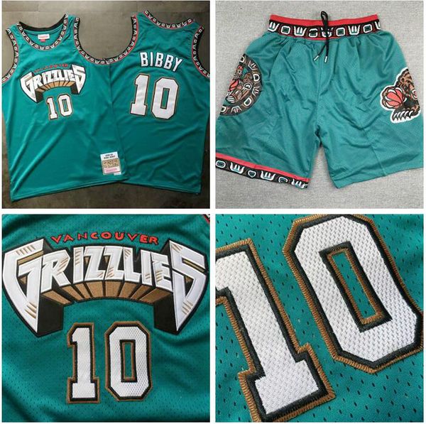 

men vancouver grizzlies 10 mike bibby mitchell & ness turquoise hardwoods classics 1998-99 swingman jersey, Black;red