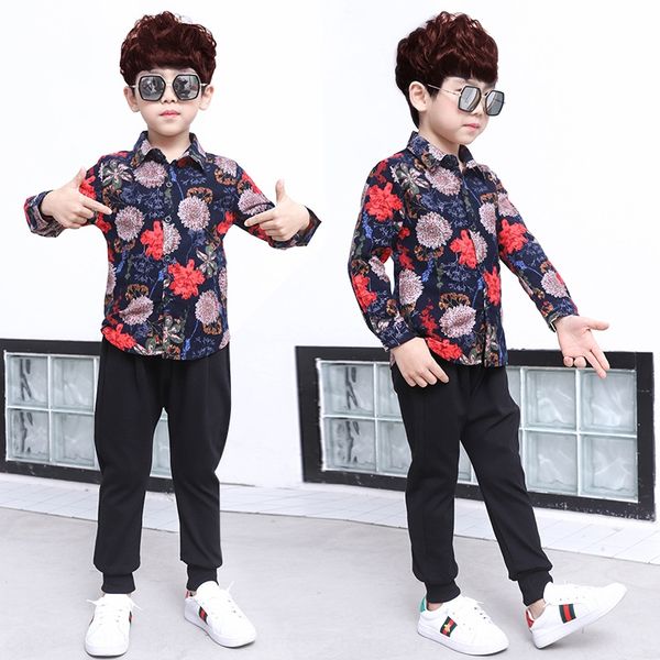 

boys' chrysanthemum clothes shirt 2020 new clothes children's new long-sleeved shirt autumn midi, White;black