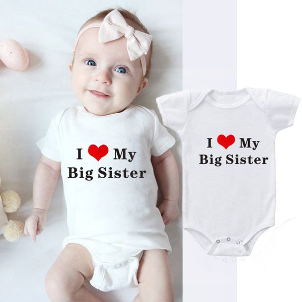 

4 colors funny i love my sister printed babies rompers newborn clothes cotton body baby girl boy romper 0-18m baby onesie, Blue
