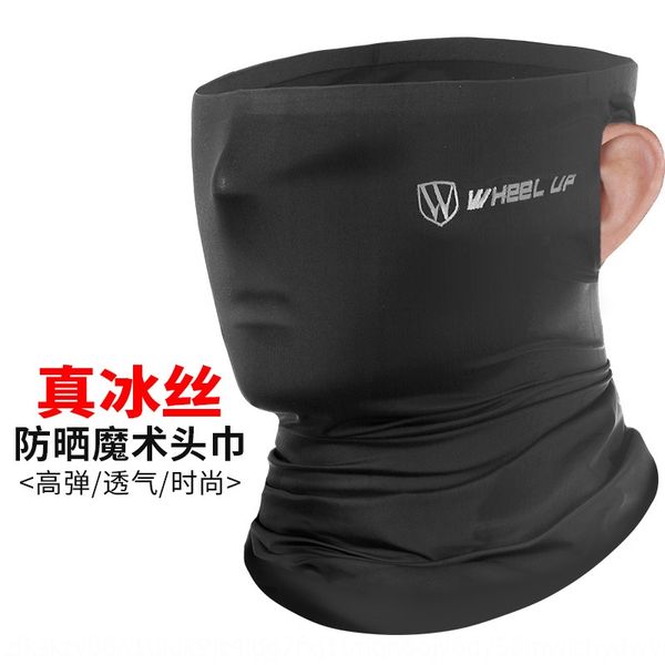 

yhdup wheelup ice silk sunscreen headscarf battery car bicycle riding mask motorcycle motorcyclebicycle motorcycle hanging ear traceless squ, Black