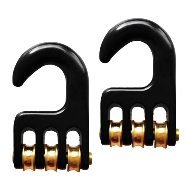 

2x aluminum alloy windsurf rigging pulley hook with 3 wheels surf accessory