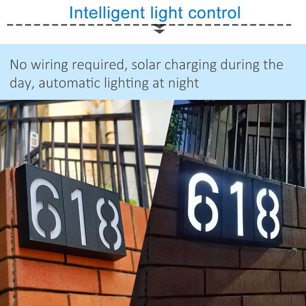 

waterproof outdoor light, house number, solar wall light, house number with led door light, address, signal light