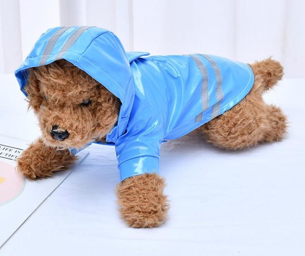 

factory dog raincoat pu reflective strip hooded raincoat comfortable breathable teddy bear dog costume pet raincoat