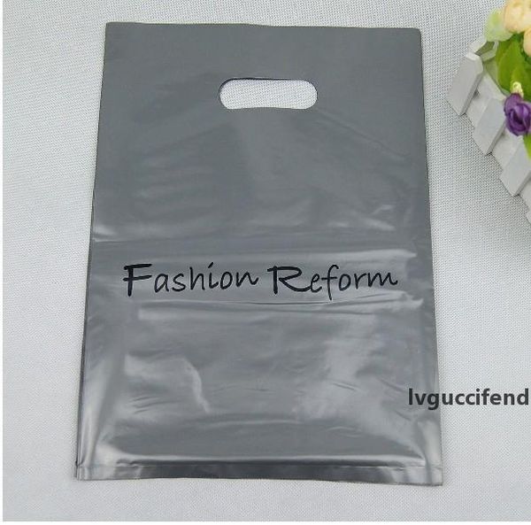 

50pcs/lot plastic jewelry accessory pouches handle clothes shoes fashion gifts packaging bags carry out supermarket present bags