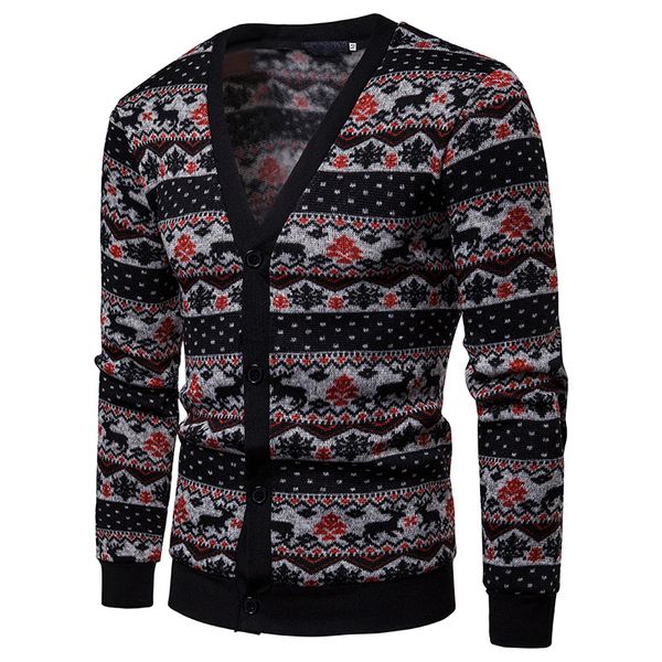 

men's v-neck cotton cardigan autumn spring warm thick patchwork long sleeve slim fit clothes knitted wool casual fashion sweater, White;black
