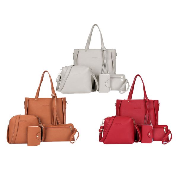 

3x четырех чехлов бахромой костюм для сумки красный + серый + коричневый, Black;red