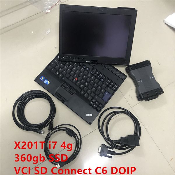 

real mb star c6 diagnosis vci multiplexer with can/doip protocol with 2020.6 software hdd c6 x201t laptop