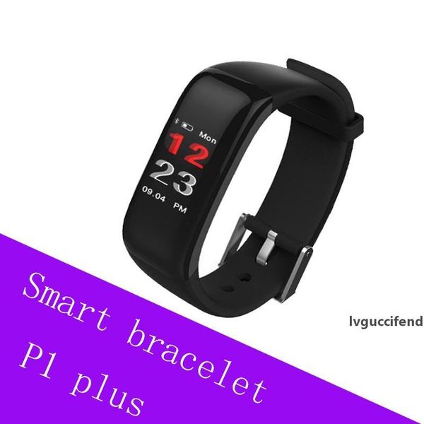 

new fitness p1 plus smart bracelet color screen heart rate blood pressure monitor smart band wristband waterproof ip67 fitness tracker