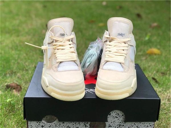 

лучшая качество off аутентичной 4 sp wmns баскетбол обуви муслин белый черный zapatos sail бред cv9388-100 мужчины спорт кроссовки с коробко, Black