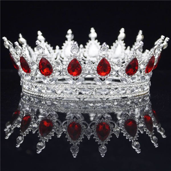 Cristal Vintage Royal Queen King Tiaras e Coroas Concurso Masculino/Feminino Baile de Formatura Diadema Ornamentos Casamento Jóias Acessórios Y200727