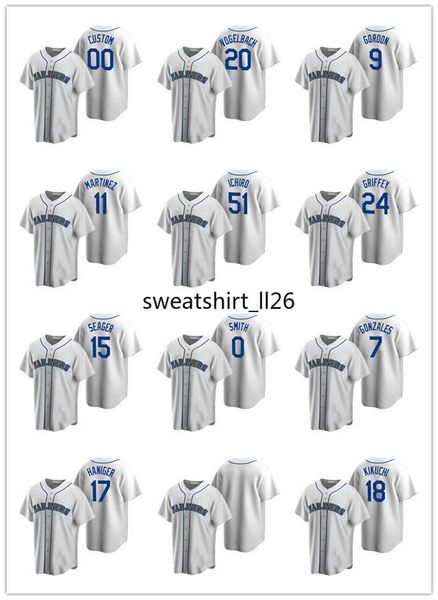 

seattle mariners men women youth 15 kyle seager 24 ken griffey jr.2020 cooperstown collection home baseball jersey, Black