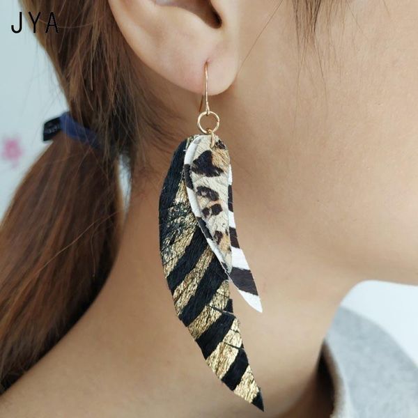 

jya angel wing real leather серьга для женщин заявления падения кулон серьги мода ювелирных изделия нового модной осенью зима, Silver