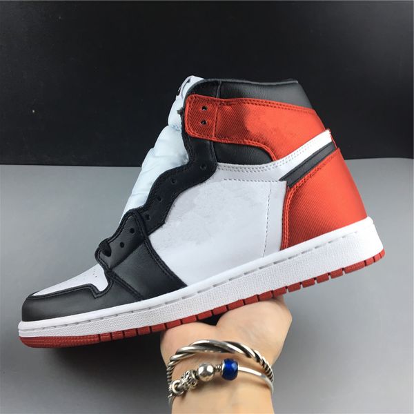 

new 1 og high satin wmns black toe men basketball shoes trainers sports orange black sneakers outdoor size 5.5-12