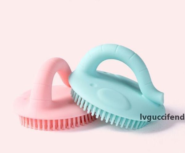 

creative elephant baby silicone bath brush baby bath brush head brush