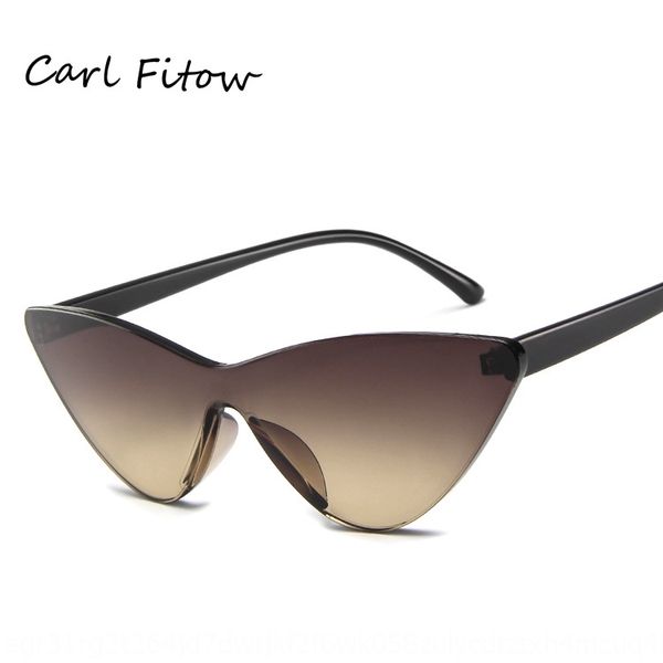 

fashion sun jelly-colored cat's eye sun conjoined glasses personalized all-match sun glasses, White;black