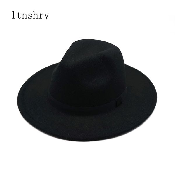 

new fedora hat felt cap wide brim ladies trilby chapeu feminino hat women men jazz godfather sombrero caps, Blue;gray