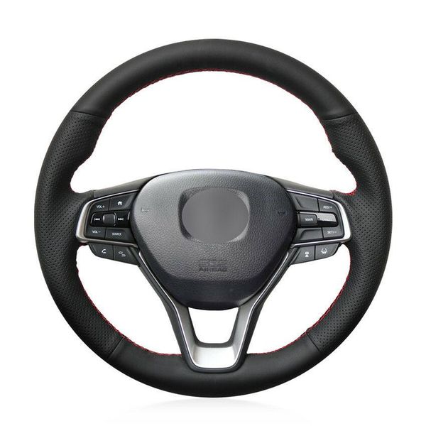 

for honda accord 10th black artificial leather hand-sewn steering wheel cover