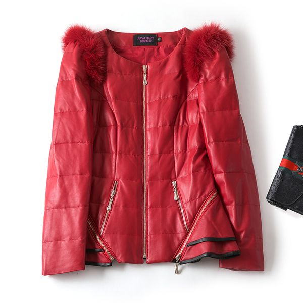 

autumn winter fur coat real genuine leather jacket women clothes 2020 sheepskin coat korean down coats abrigo mujer 19517, Black