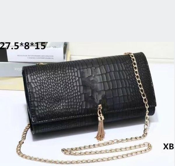 

2020 18ss fashion explosion models crocodile embossed tassel chain bag multicolor optional shoulder messenger bag