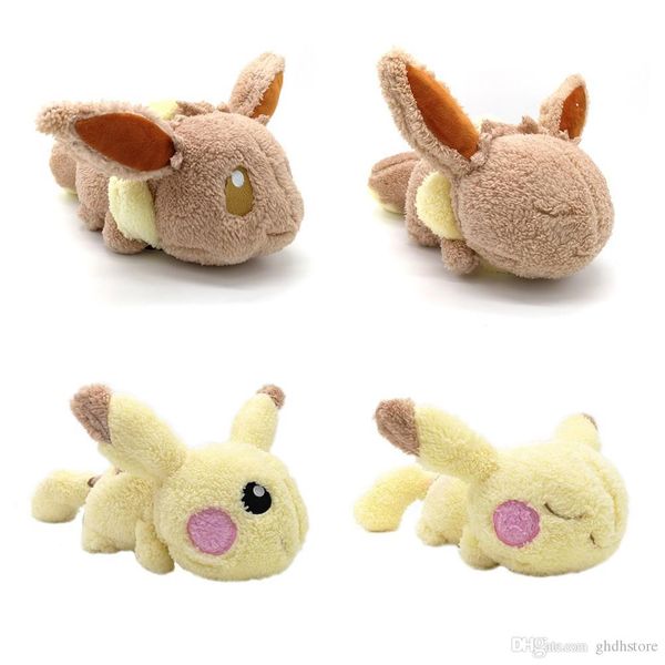 

new 4 styles 14" 36cm sleeping pkc eevee plush doll cushion pillow anime collectible stuffed dolls gifts soft toys