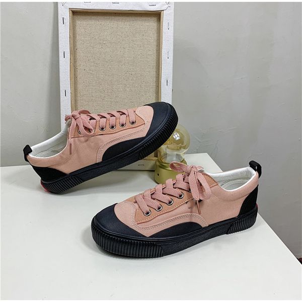 

women canvas flats autumn dropshipping lace up ladies shoes female round toe comfort sneaker casual vintage fashion footwear, Black