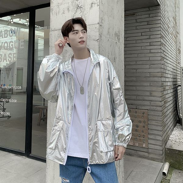 

e-baihui 2021 thin summer sunscreen clothing men's long-sleeved windbreaker breathable lightweight jacket loose men's 20065, Black;brown