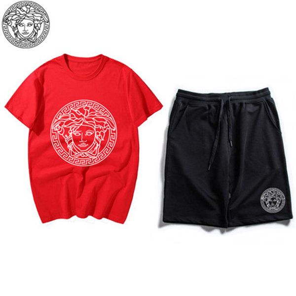 

2020 new arrivals summer mens tracksuit short sleeve t-shirt and shorts casual hoodies sports suit sports set men's round neck, Gray