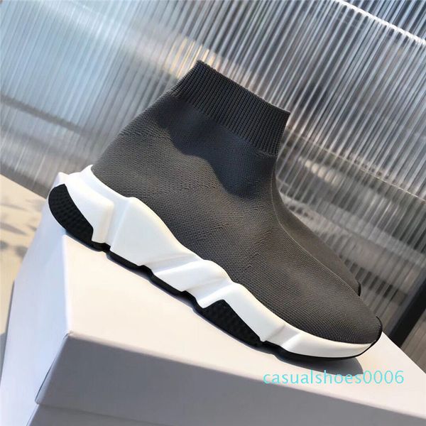 

2020 designer shoes socks ultra light platform speed trainer casual runner shoes of triple flat men women sport sneaker fashion original c06, Black
