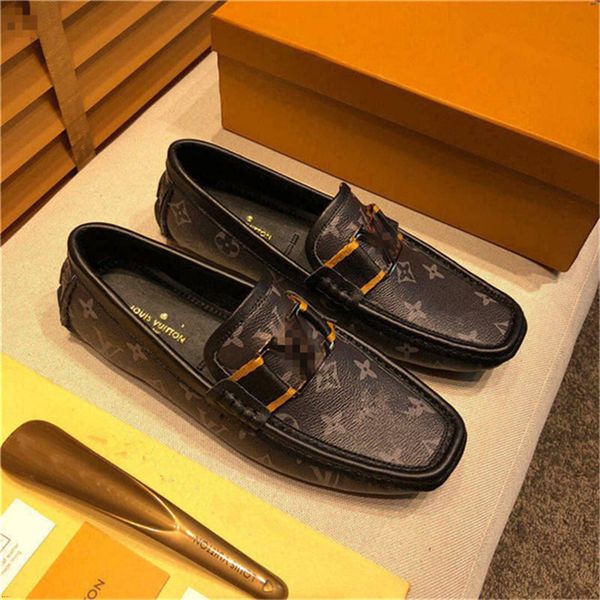 

20ss luxurious men crocodile grain leather dress business office slip-on shoes mens wedding party loafers men's casual buckle flats us6, Black