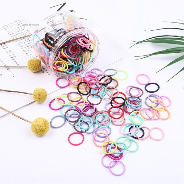 

new children's rubber baby's little girl's head nylon 0.2 rubber band band hair rope color weaving hair rope, Slivery;white