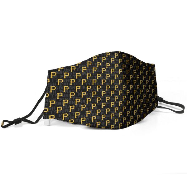 

women men face mask dust mask muffle-pittsburgh-pirates-baseball black printed with adjustable ear hook mas, Silver